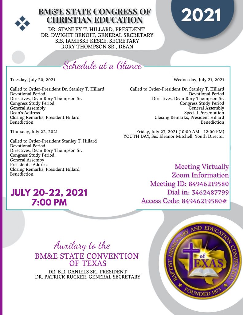 State Congress of Christian Education – BME Auxiliary – The Baptist ...